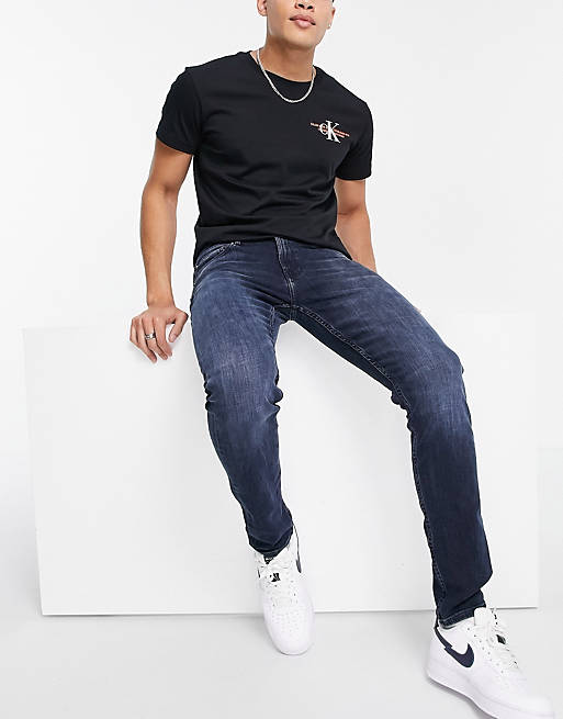 Calvin Klein Jeans slim tapered jeans in dark wash