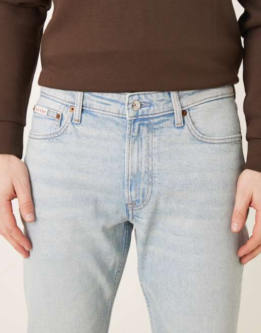 Calvin Klein Jeans slim tapered jeans in light wash blue, 5 of 5