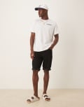 [Calvin Klein Jeans] Calvin Klein Jeans slim turn up denim shorts in black 28 Denim Black