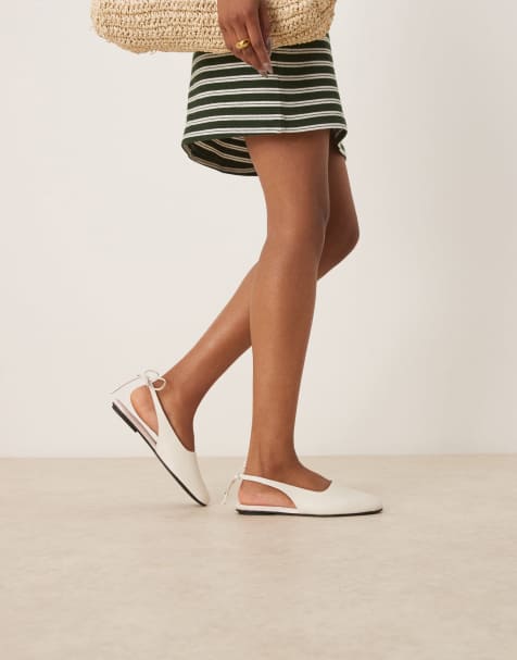 Calvin Klein Jeans sling back ballerina shoes in white - view 1
