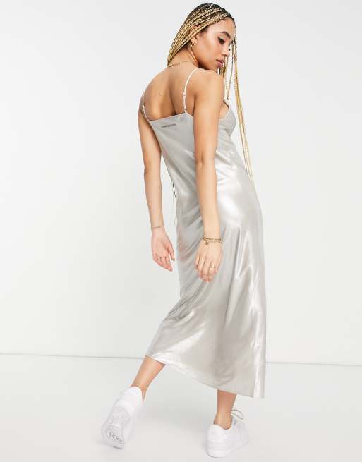 Calvin klein deals silver dress