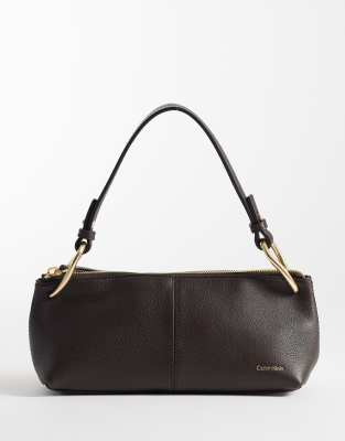 Calvin Klein Jeans Slouchy Leather Purse In Brown