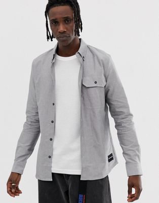 Calvin Klein Jeans - Smal Oxford overhemd-Zwart