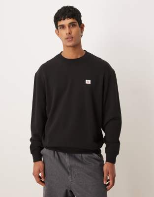 Calvin Klein Jeans Est.1978 Small Badge Logo Sweatshirt In Black