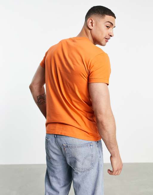 Calvin Klein Jeans small chest monogram t-shirt in orange | ASOS