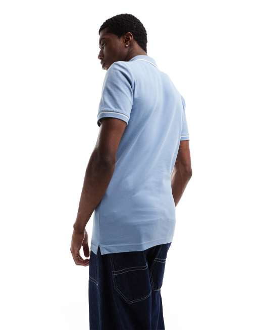 Calvin Klein Jeans small logo polo shirt in faded blue, 4 of 4