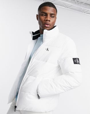 calvin klein white puffer jacket