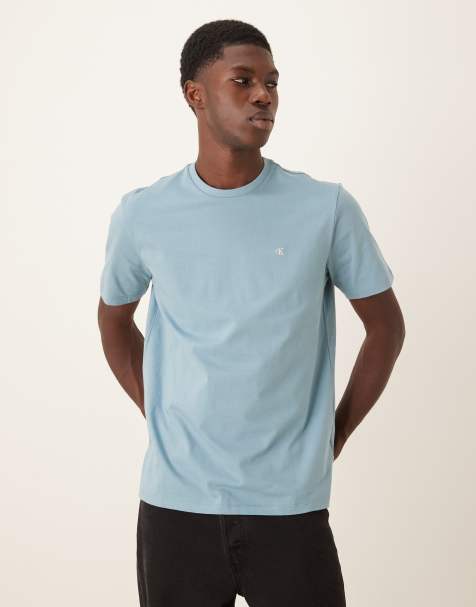 Calvin Klein Jeans small logo t-shirt in dusky blue - view 1