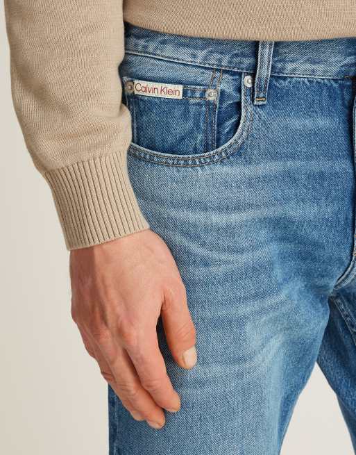 Calvin Klein Jeans - Smalle rechte jeans in mid-wash, 4 van 4