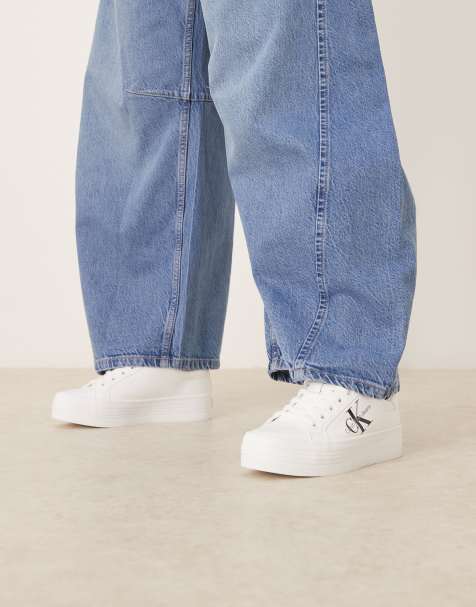 Calvin Klein Jeans - Sneakers met gevulkaniseerde plateauzool in wit - view 1