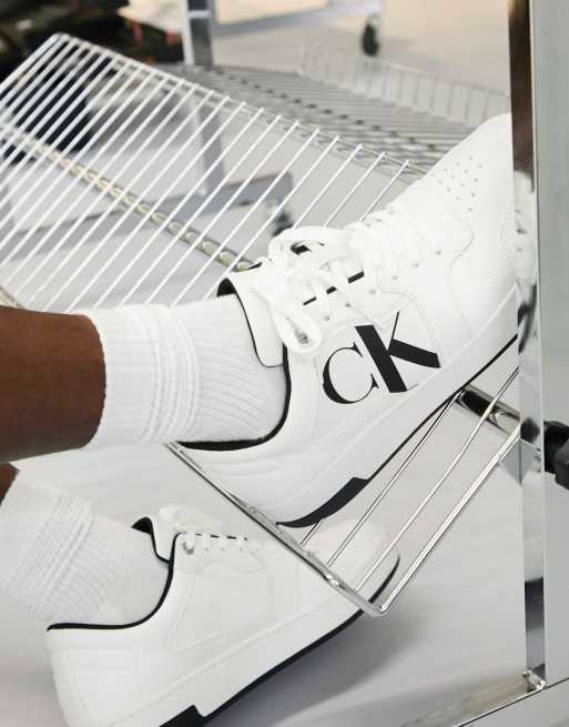 Calvin Klein Jeans - Sneakers stile basket in pelle bianche