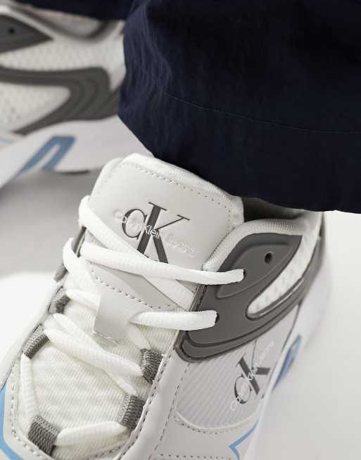 Calvin Klein Jeans - Sneakers stile tennis rétro bianche, 4 di 5