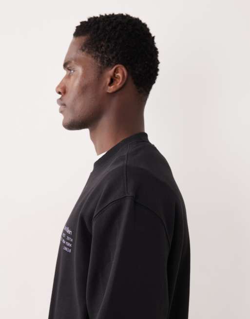 Calvin Klein Jeans - Sort sweatshirt med logomærke på brystet, 4 af 5