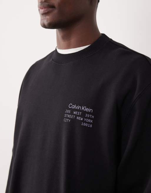 Calvin Klein Jeans - Sort sweatshirt med logomærke på brystet, 5 af 5