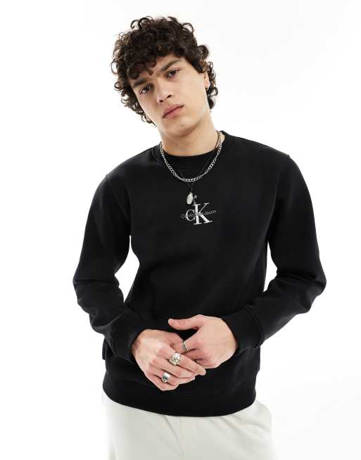Calvin Klein Jeans - Sort sweatshirt med monologo