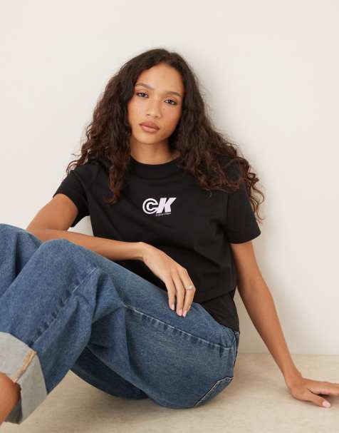 Calvin Klein Jeans - Sort T-shirt med klassisk 'CK'-logo - view 1