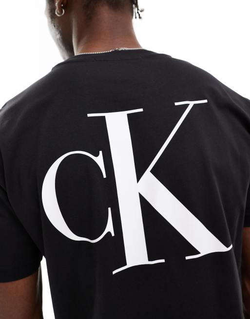 Calvin Klein Jeans - Sort T-shirt med logoprint på ryggen, 3 af 4