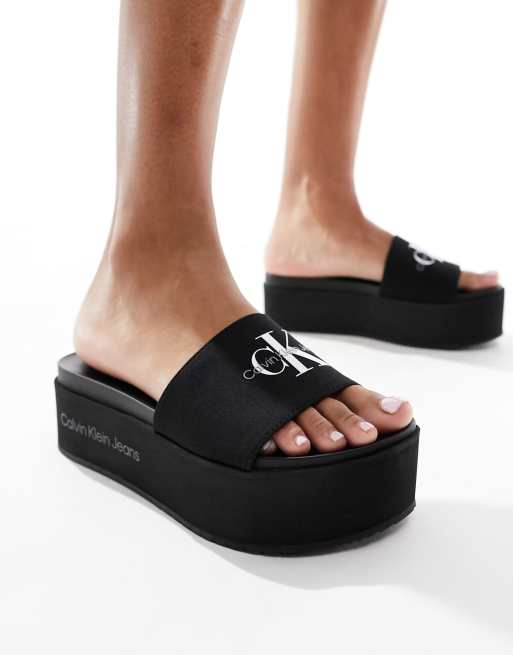 Calvin Klein Jeans - Sorte flatform-sandaler, 4 af 4