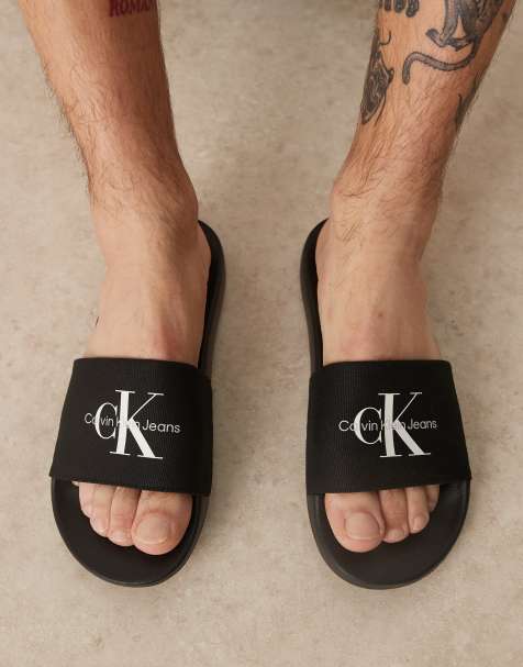 Calvin Klein Jeans - Sorte sliders med stort logo - view 1