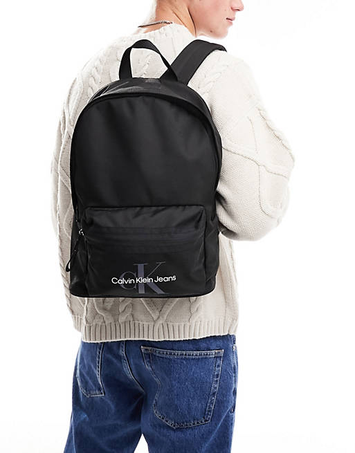 Calvin Klein Jeans sport essentials campus bag in black | ASOS | Rucksacktaschen
