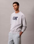 [Calvin Klein Jeans] Calvin Klein Jeans sporty graphic sweatshirt in grey Chest 36-38 Heroic grey htr