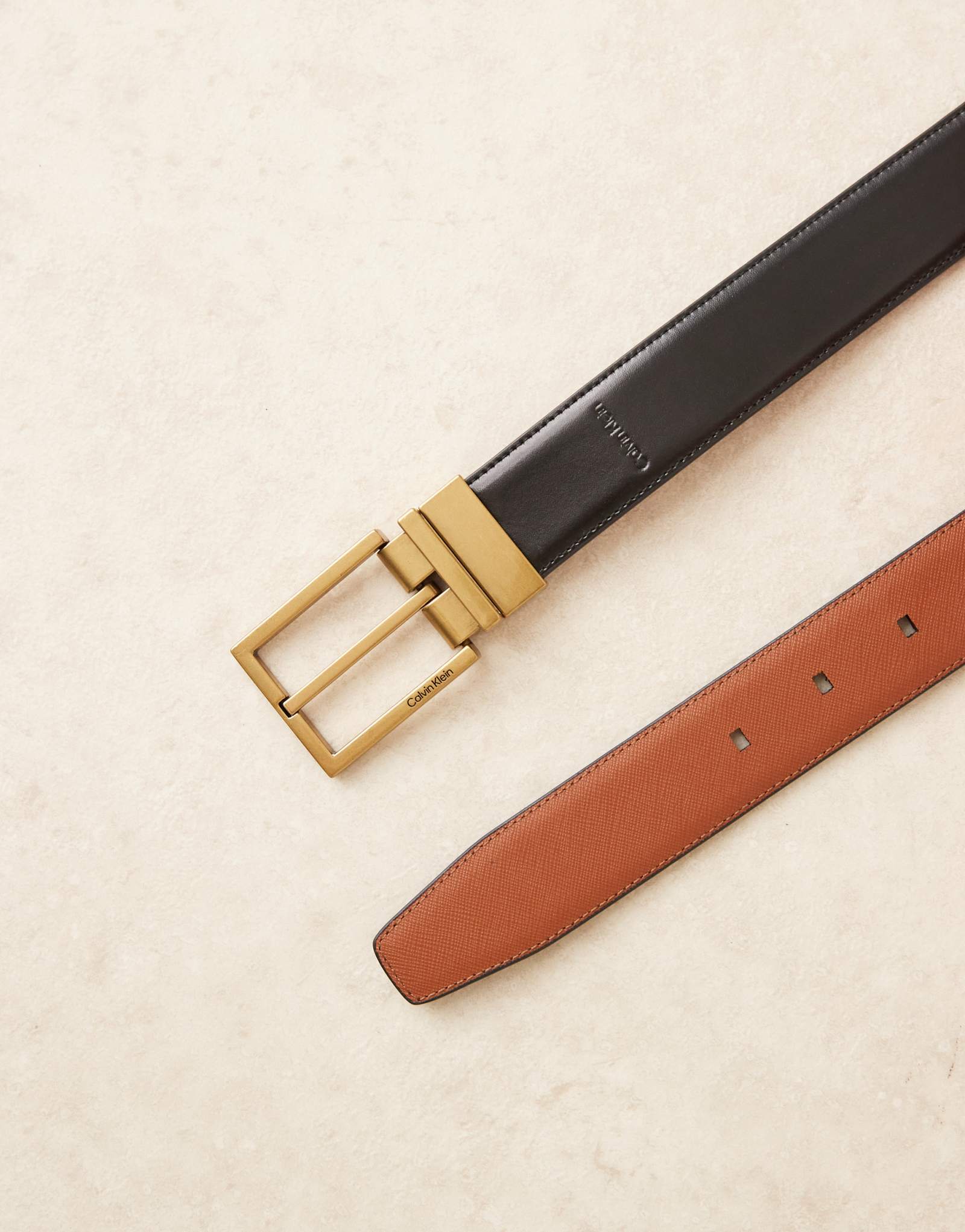 Ремень Calvin Klein Jeans с квадратной пряжкой 32 мм черного цвета