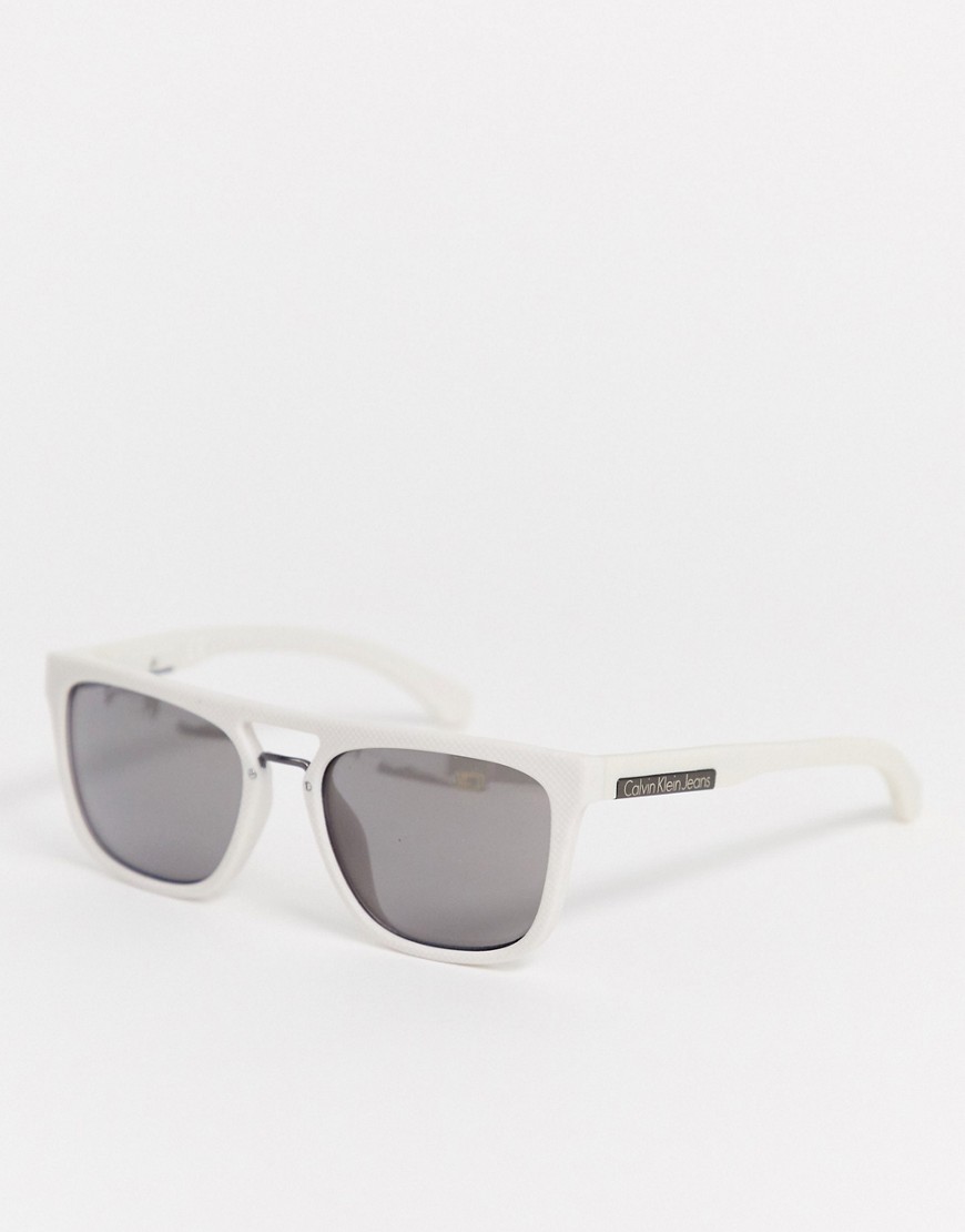 Calvin Klein Jeans square frame sunglasses-White