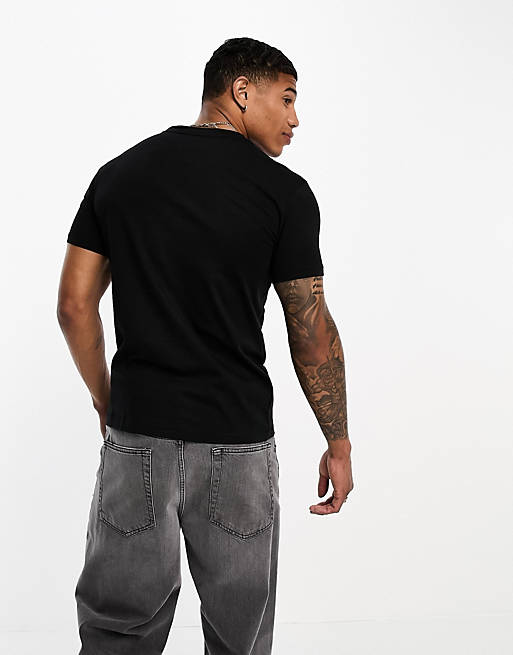 logo | outline black Calvin stacked ASOS Jeans Klein in t-shirt