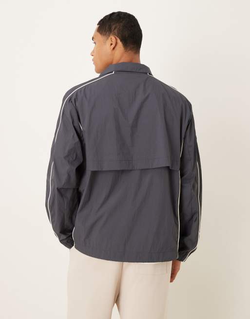 Calvin Klein Jeans standard collar jacket with white detail in blue , 3 of 5