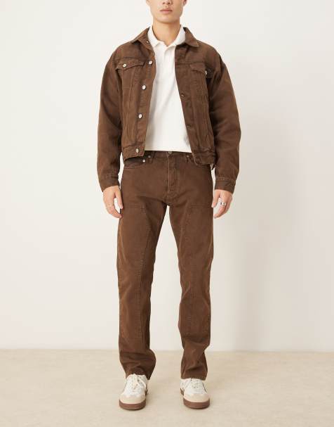 Calvin Klein Jeans – Standard – Mörkbruna raka jeans - Endast hos ASOS - view 1