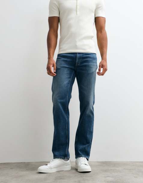 Calvin Klein Jeans – Standard – Raka jeans med mellanblå tvätt - view 1