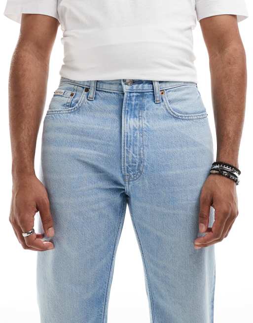 Calvin Klein Jeans standard straight jeans in light blue wash, 5 of 5