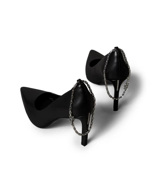Calvin Klein Jeans stiletto high heels with pointed toe in black, 3 of 4