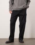 [Calvin Klein Jeans] Calvin Klein Jeans straight cargo pants in black W34 Black