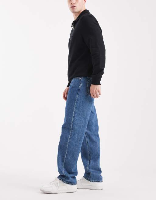 Calvin Klein Jeans – Straight Jeans im 90er-Stil in mittelblauer Stone-Waschung, 2 von 5