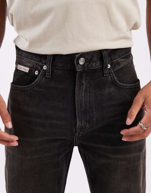 Calvin Klein Jeans – Straight Jeans im 90er-Stil in schwarzer Waschung, 4 von 5