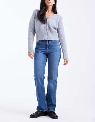 Calvin Klein Jeans - Straight Jeans in mittelblauer Waschung mit hohem Bund