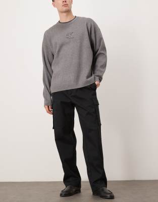 Calvin Klein Jeans Est.1978 Straight Leg Cargo Pants In Black