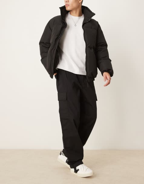 Calvin Klein Jeans straight leg cargo trousers in black - view 1