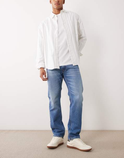 Calvin Klein Jeans straight leg jeans in light wash blue - view 1