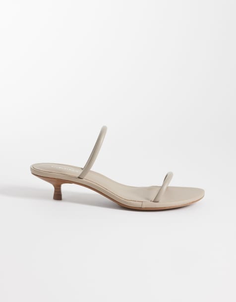 Calvin Klein Jeans Strappy leather double strap sandal in cream - view 1