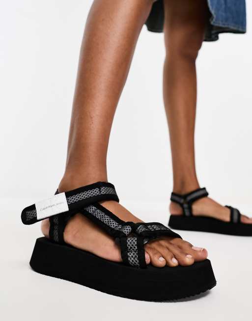 Calvin klein best sale black strappy heels