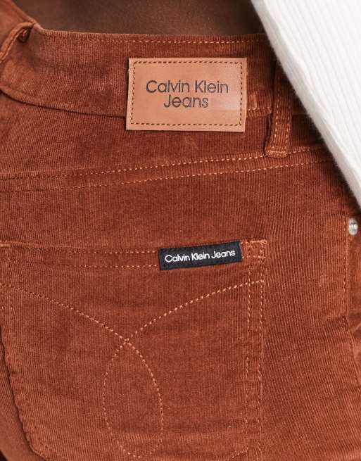 Calvin Klein Jeans stretch corduroy pants in brown