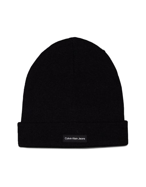 Calvin Klein Jeans – Strickmütze in Schwarz