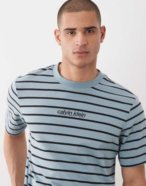 Calvin Klein Jeans striped t-shirt in blue and black - view 1