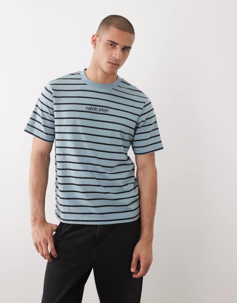 Calvin Klein Jeans striped t-shirt in blue and black