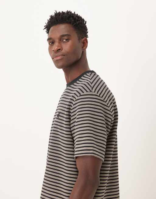 Calvin Klein Jeans striped t-shirt in off white and black, 4 of 5