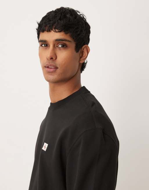 Calvin Klein Jeans - Sudadera negra con parche pequeño del logo , 4 de 5
