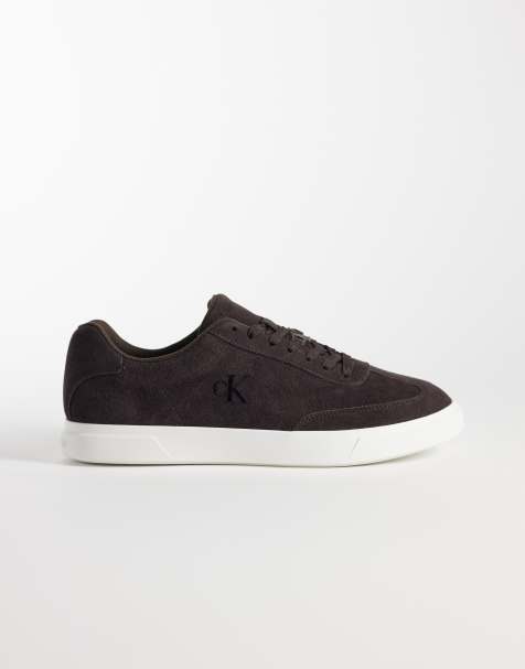 Calvin Klein Jeans suede cupsole trainers in black - view 1
