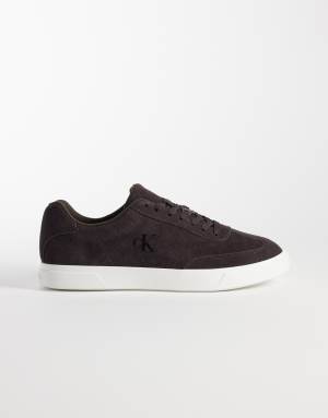 Calvin Klein Jeans suede cupsole trainers in black